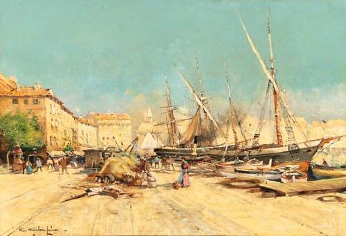 Eugene Galien-Laloue Marseille Port oil painting image